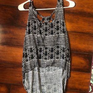 Black and white patterned tank